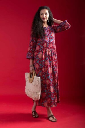 Image for Kessa Vcr252 Aarunya Cotton Handblock Dress Featured
