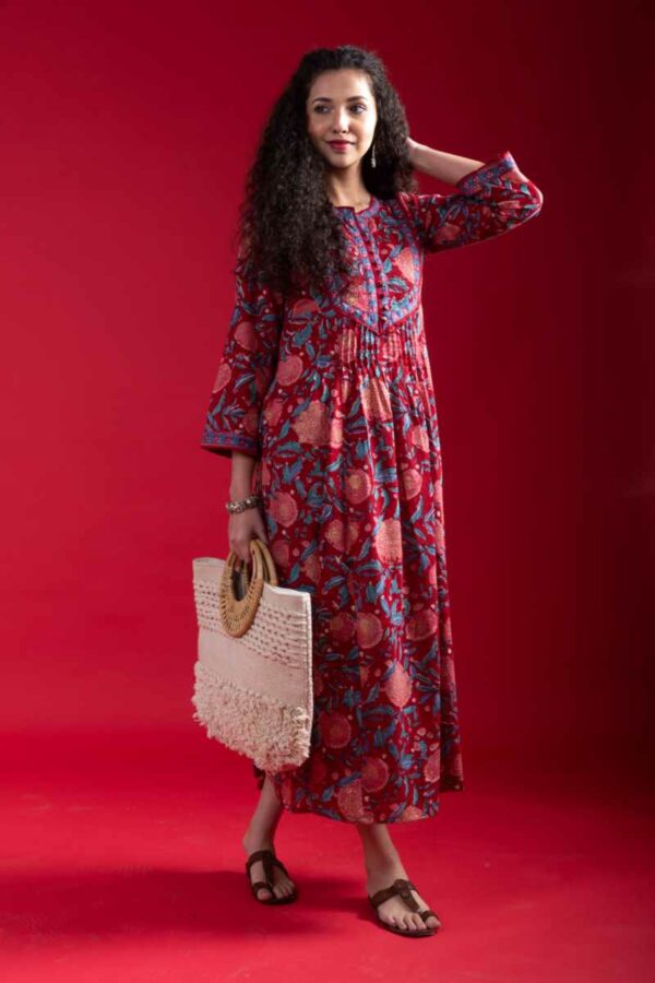 Image for Kessa Vcr252 Aarunya Cotton Handblock Dress Featured