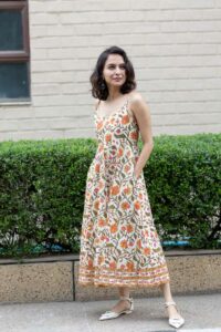 Image for Kessa Wsr428 Laasya Cotton Handblock Dress Featured
