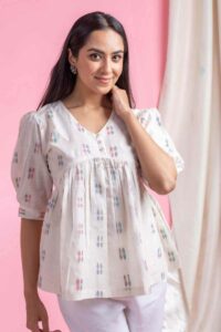 Image for Kessa Avdaf283 Reeva Handloom Cotton Short Top Featured
