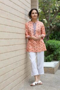 Image for Kessa Wsr434 Thiya Handloom Cotton Short Kurti Front